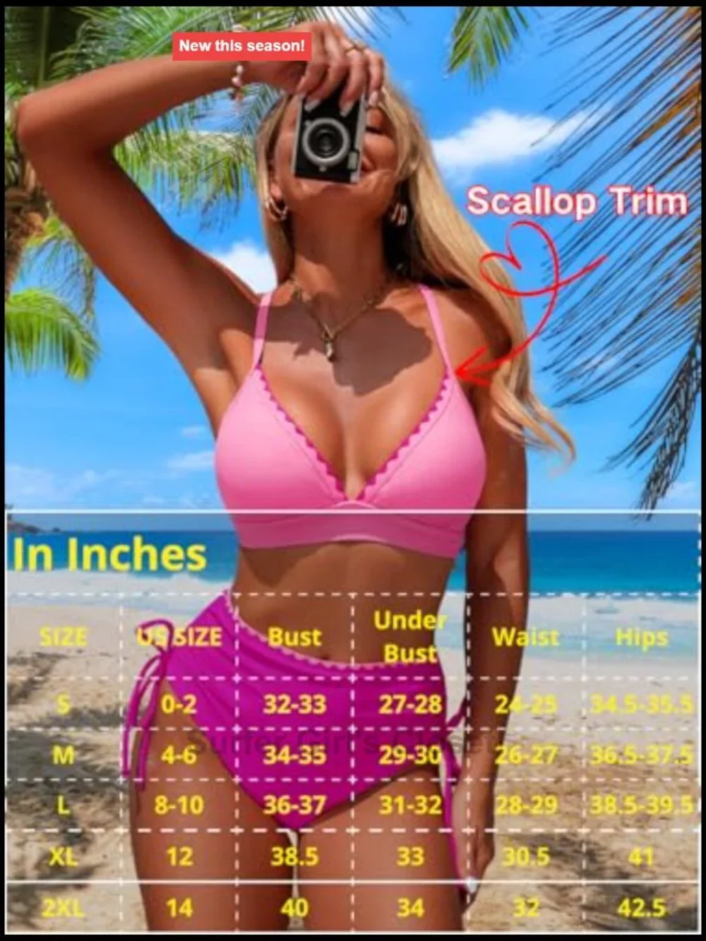 High Waisted Bikini Set Tummy Control Full Coverage Swimwear for Beach Vacation